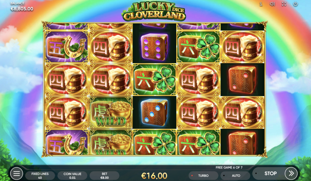 Lucky Cloverland Dice bonus round