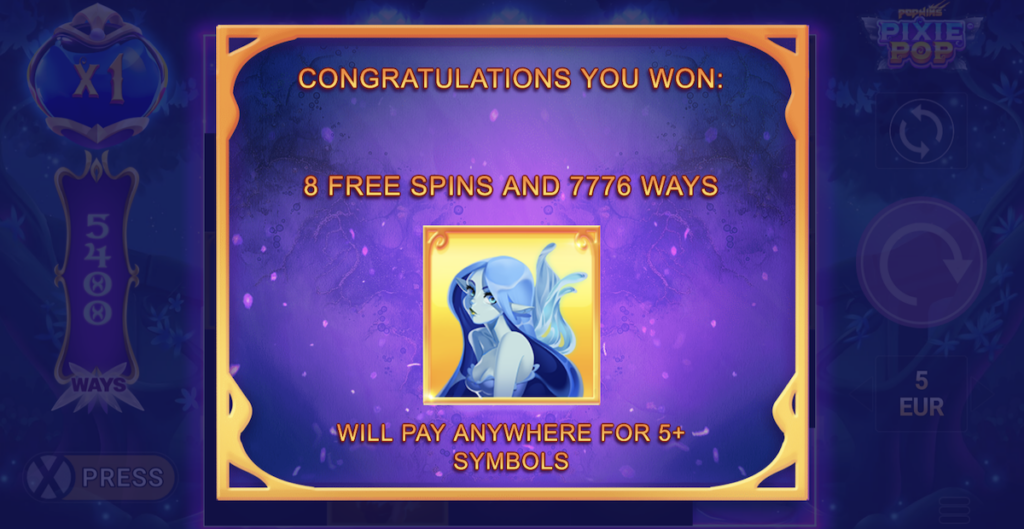 PixiePop free spins