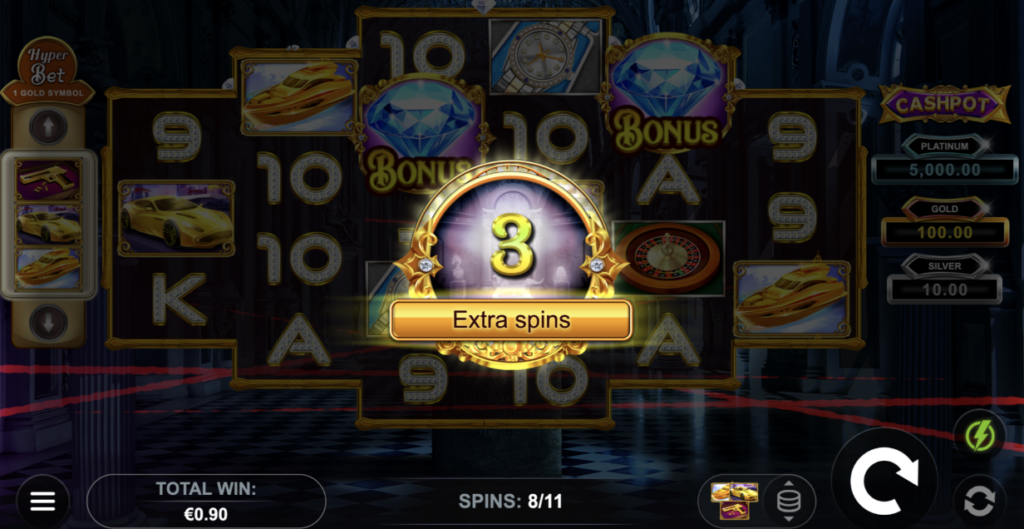 You can get 3 extra spins