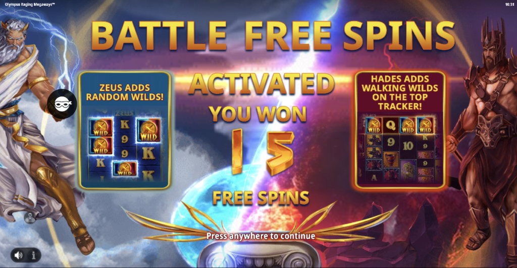 Olympus Raging Megaways free spins