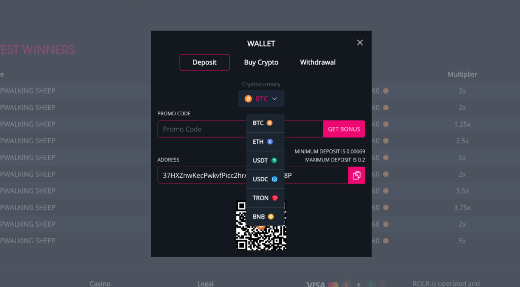 ROLR Casino Banking