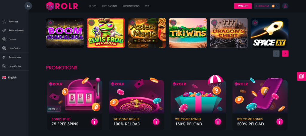 The ROLR Casino Lobby