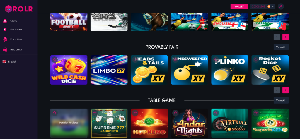 ROLR Provably Fair Games