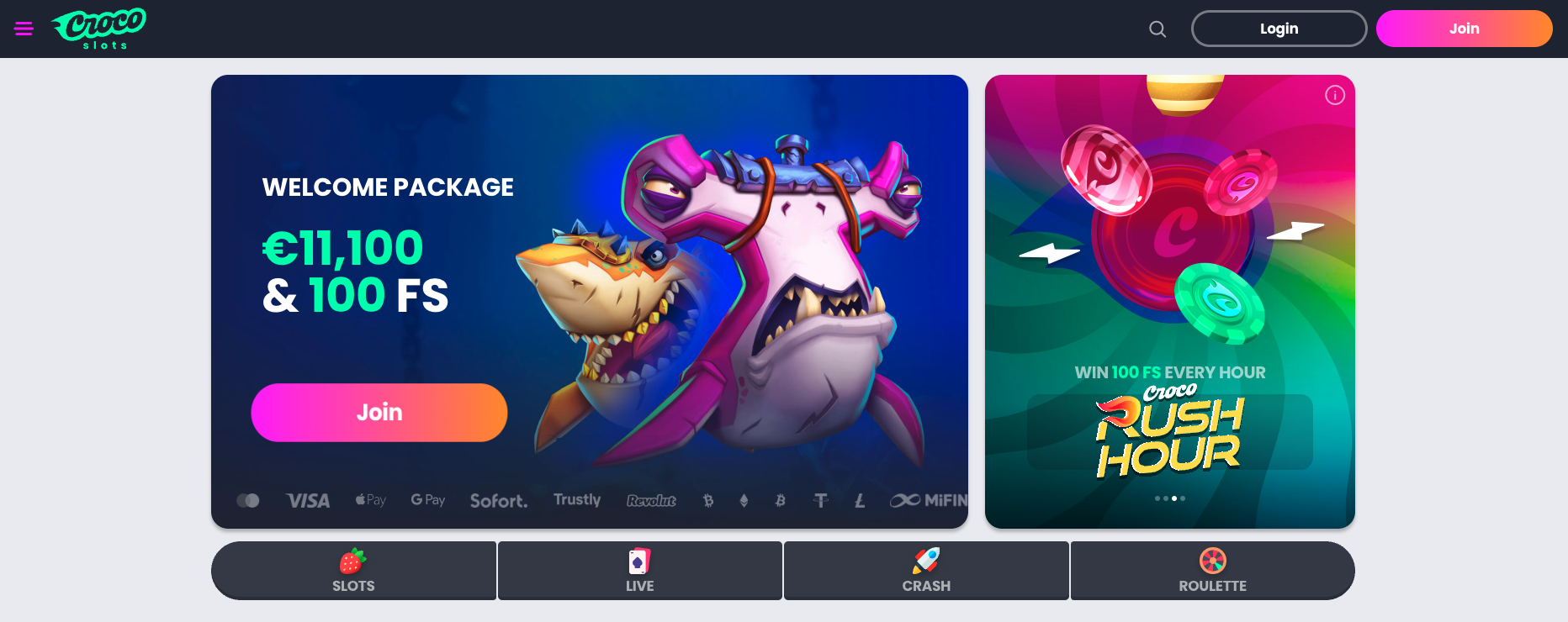 Playcroco Slots Lobby Image