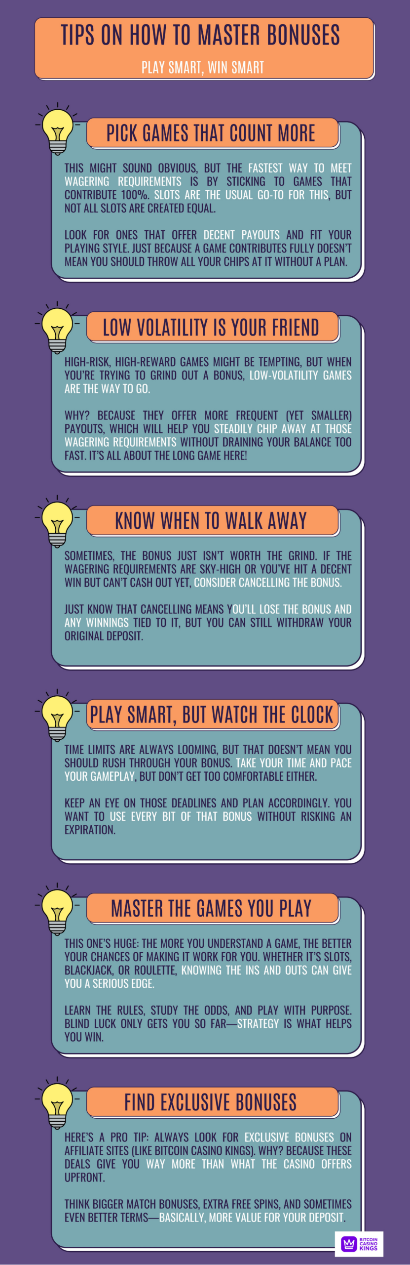 Tips on How to Casino Master Bonuses Infographic