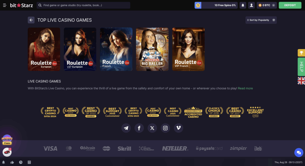 limited live casino games