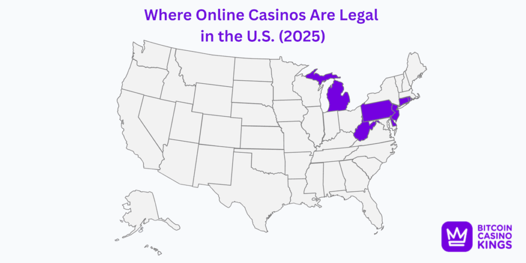 map of the usa where online casinos are legal in 2025