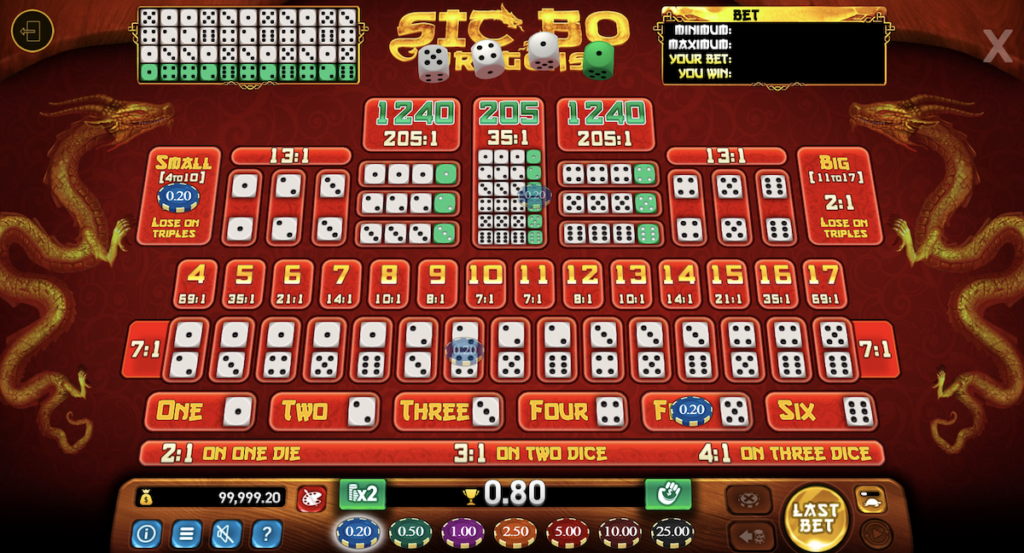 Sic Bo Dragons casino game