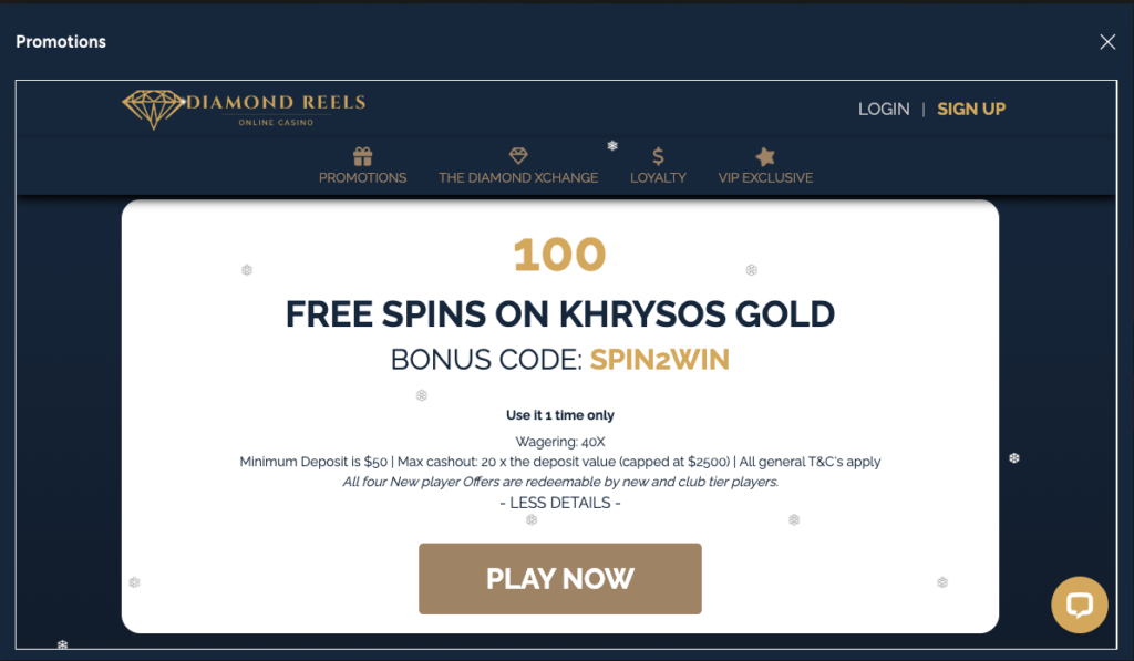 Diamond Reels 100 Free Spins
