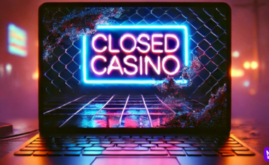 closed crypto casino on laptop