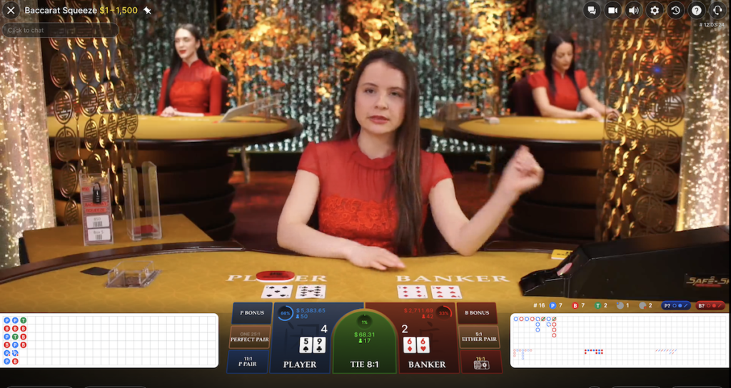 Baccarat Squeeze live casino game