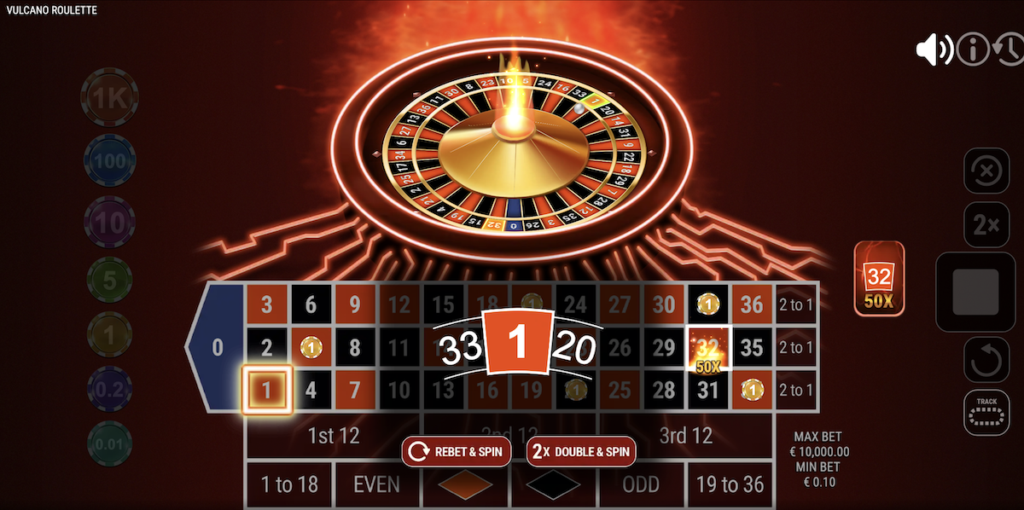 Vulcano Roulette casino table game