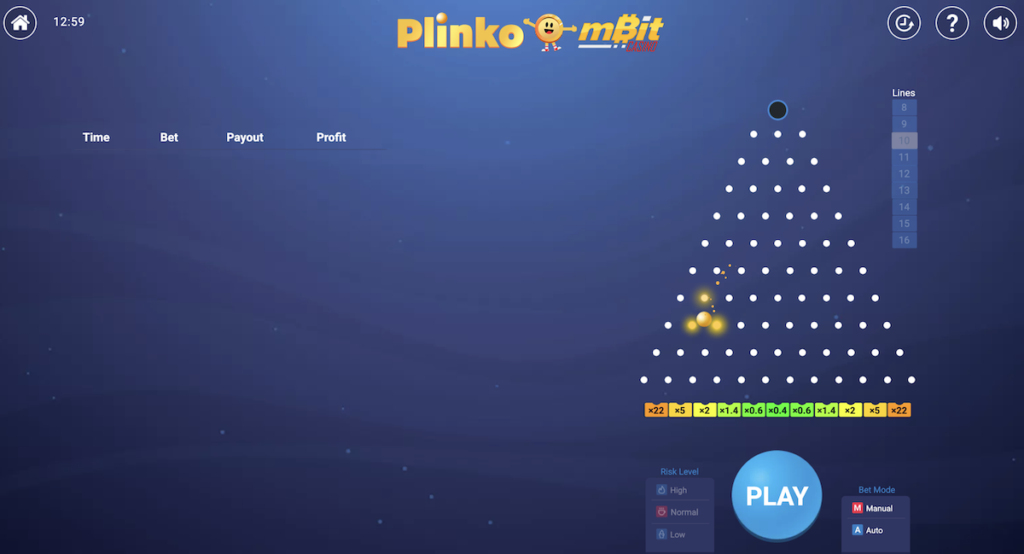 plinko mbit original casino game