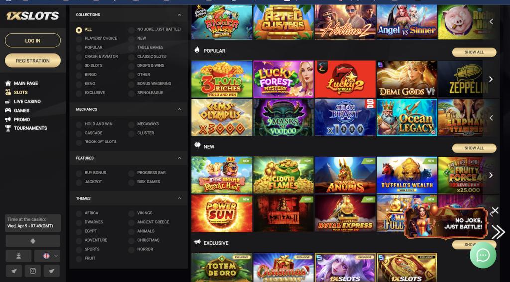 1xslots casino