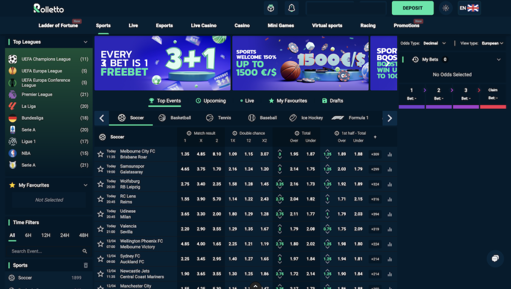 ethereum sports betting at rolletto
