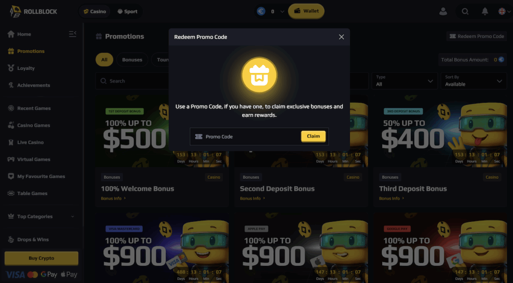 redeem promo code
