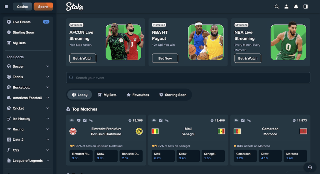 sports betting at stake