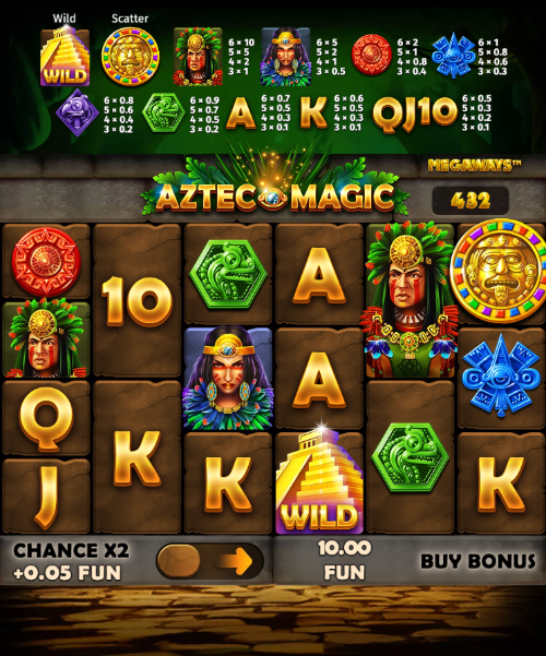 aztec magic megaways slot reels on mobile