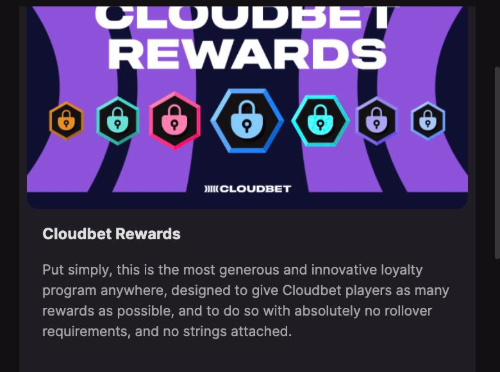 cloudbet rewards page claiming no rollover requirements and no strings attached