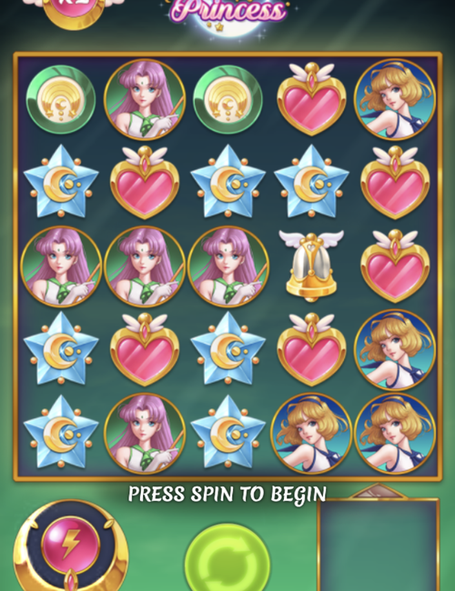 moon princess demo by play'n go with the multiplier at x1