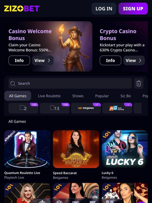 zizobet live casino quantum roulette live speed baccarat lucky 6 war of bets