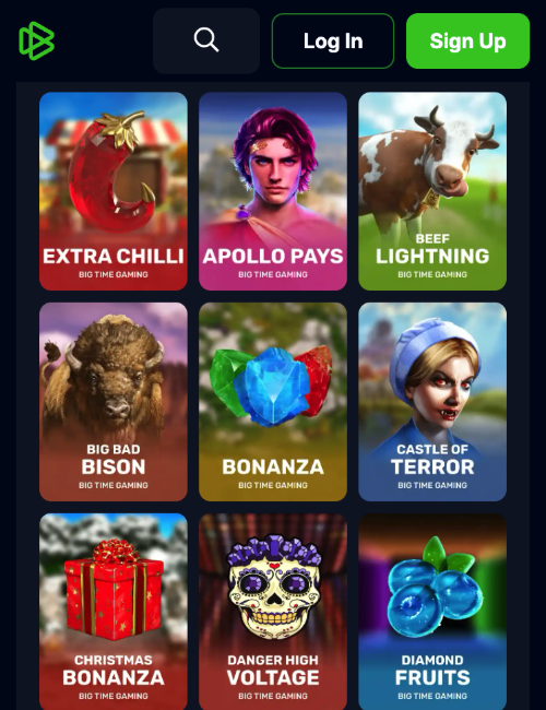 bets io big time gaming slots lobby on mobile