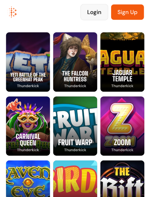 bitcasino.io slots lobby showing thunderkick games on mobile