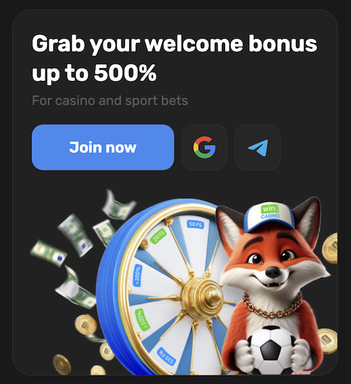 welcome bonus banner at win.casino