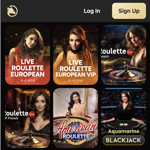 live casino games for mobile players at wolf.io