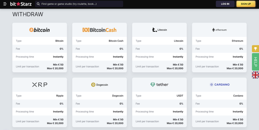 instant withdrawals at bitstarz