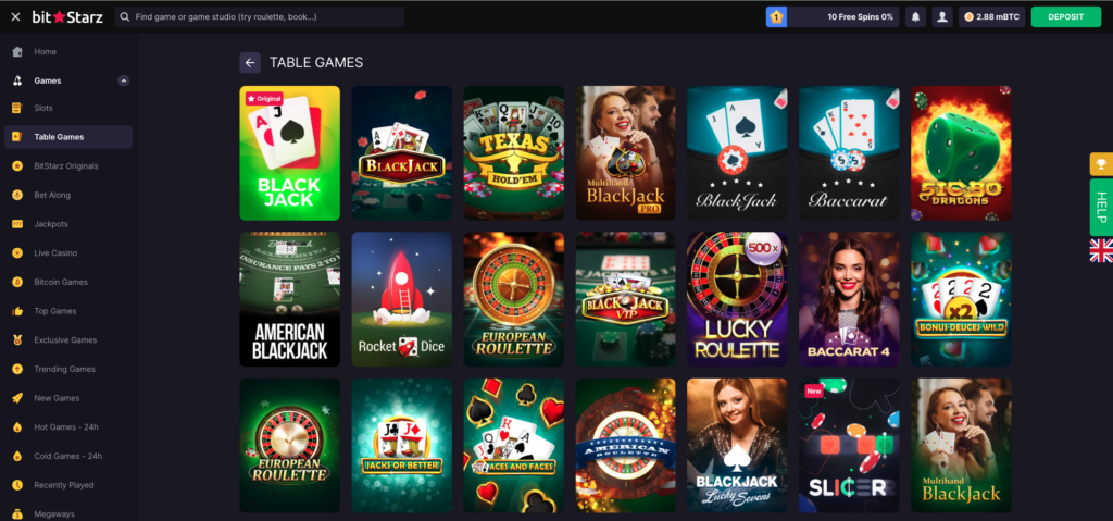 Bitstarz Table Games